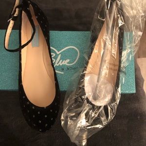 Blue by Betsey Johnson flats with ankle strap